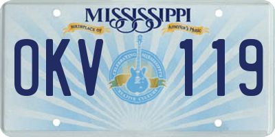 MS license plate OKV119