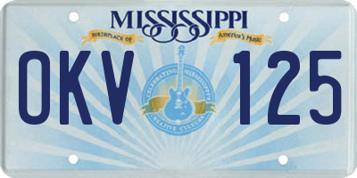MS license plate OKV125