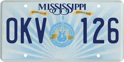MS license plate OKV126