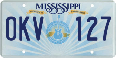 MS license plate OKV127