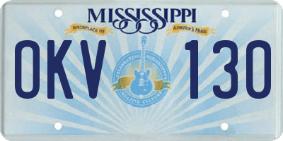 MS license plate OKV130