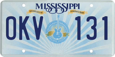 MS license plate OKV131