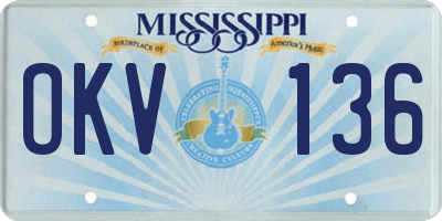 MS license plate OKV136