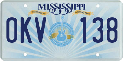 MS license plate OKV138