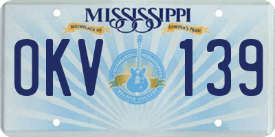 MS license plate OKV139