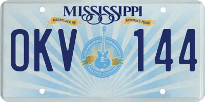 MS license plate OKV144