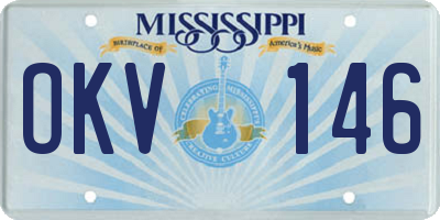 MS license plate OKV146