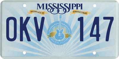 MS license plate OKV147