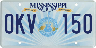 MS license plate OKV150