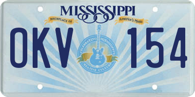 MS license plate OKV154