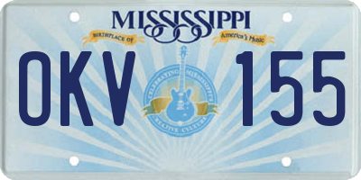 MS license plate OKV155