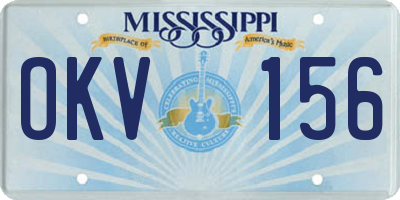 MS license plate OKV156
