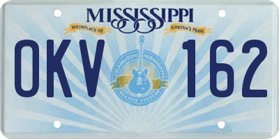 MS license plate OKV162