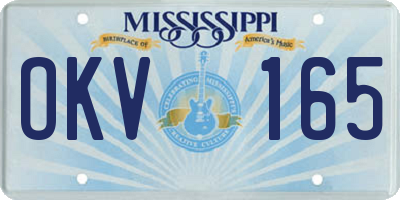 MS license plate OKV165