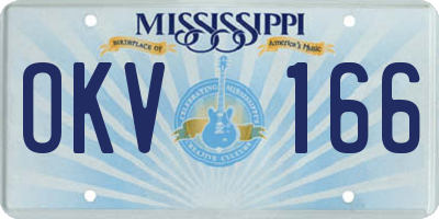 MS license plate OKV166