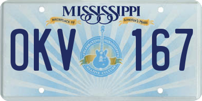 MS license plate OKV167