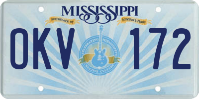 MS license plate OKV172