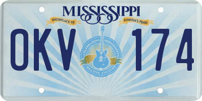 MS license plate OKV174