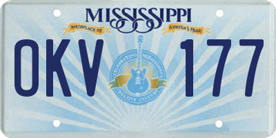 MS license plate OKV177