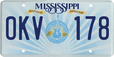 MS license plate OKV178