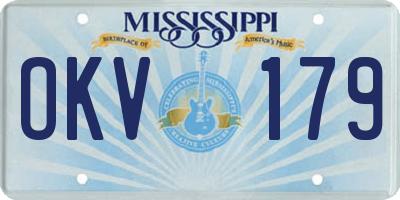 MS license plate OKV179