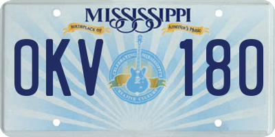 MS license plate OKV180
