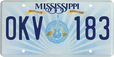 MS license plate OKV183