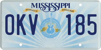 MS license plate OKV185