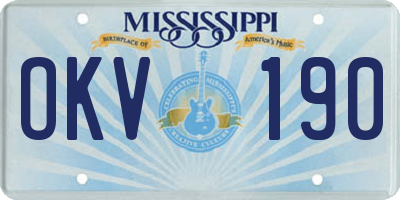 MS license plate OKV190