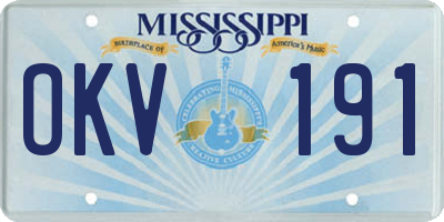 MS license plate OKV191