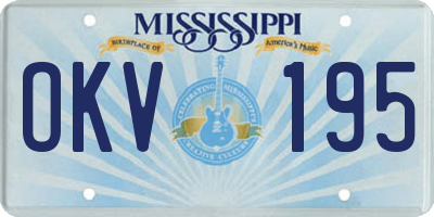 MS license plate OKV195