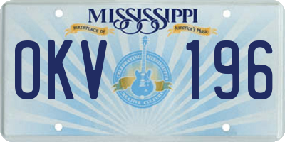 MS license plate OKV196