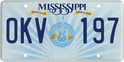 MS license plate OKV197