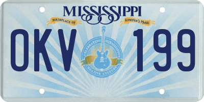 MS license plate OKV199
