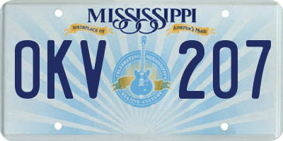 MS license plate OKV207