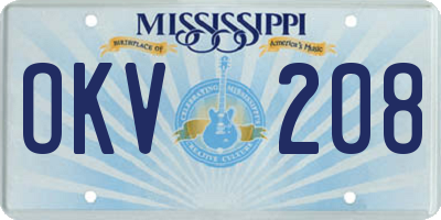 MS license plate OKV208
