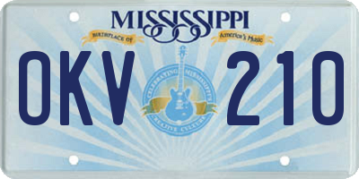 MS license plate OKV210