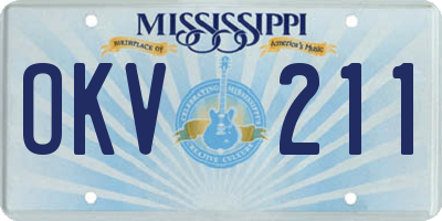 MS license plate OKV211