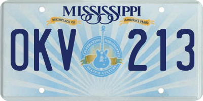 MS license plate OKV213