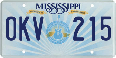 MS license plate OKV215