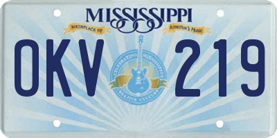 MS license plate OKV219
