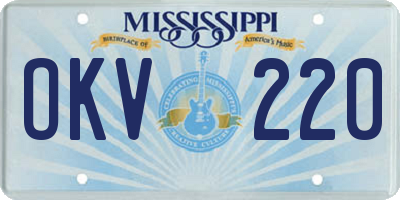 MS license plate OKV220