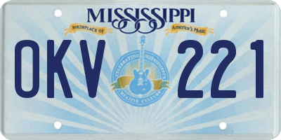 MS license plate OKV221