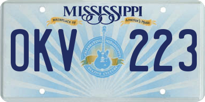 MS license plate OKV223