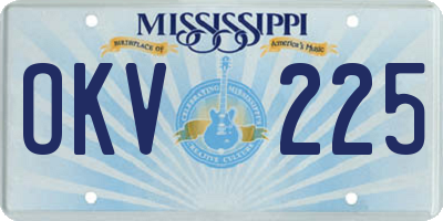 MS license plate OKV225
