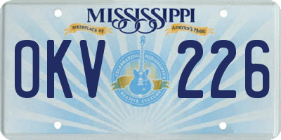 MS license plate OKV226