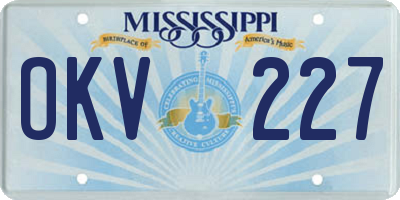 MS license plate OKV227