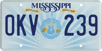 MS license plate OKV239