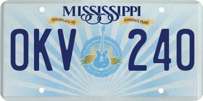 MS license plate OKV240