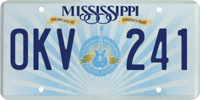MS license plate OKV241